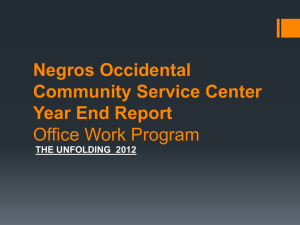 Negros Occidental Community Service Center Year End Report