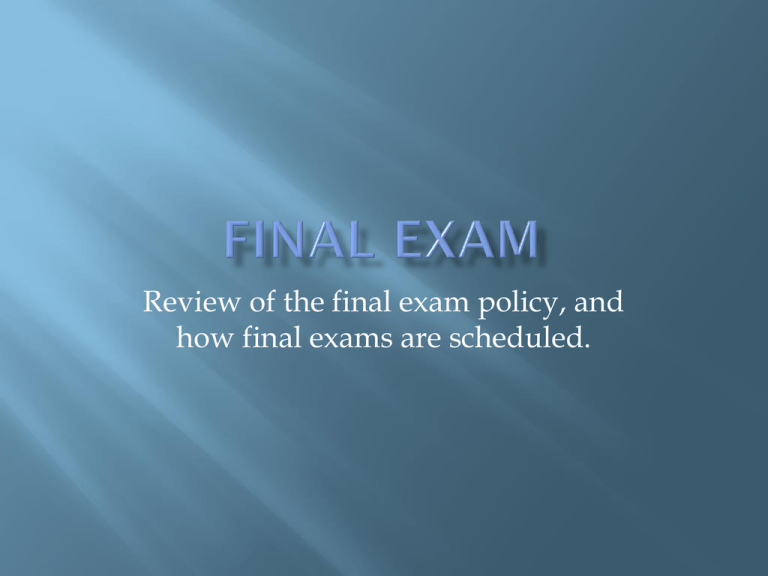 What Is A Final Test