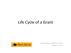Life Cycle of a Grant: Presentation