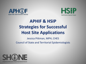 APHIF & HSIP Strategies for Successful Host Site