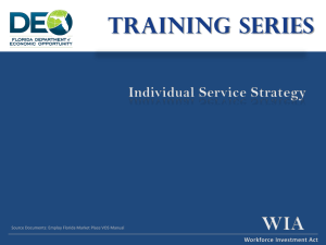 Workforce Investment Act Individual Service Strategy