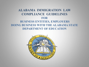 ALABAMA IMMIGRATION LAW COMPLIANCE GUIDELINES