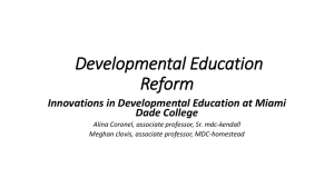 Developmental Education Reform