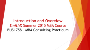 BUSI 758 * MBA Consulting Practicum