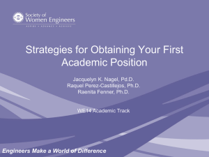 Strategies for Obtaining Your First Academic Position