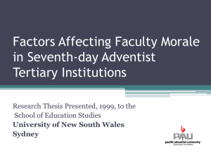 Factors Affecting Faculty Morale in Seventh