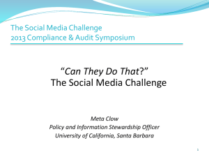 Social Media Challenge - UCSB Policies and Procedures