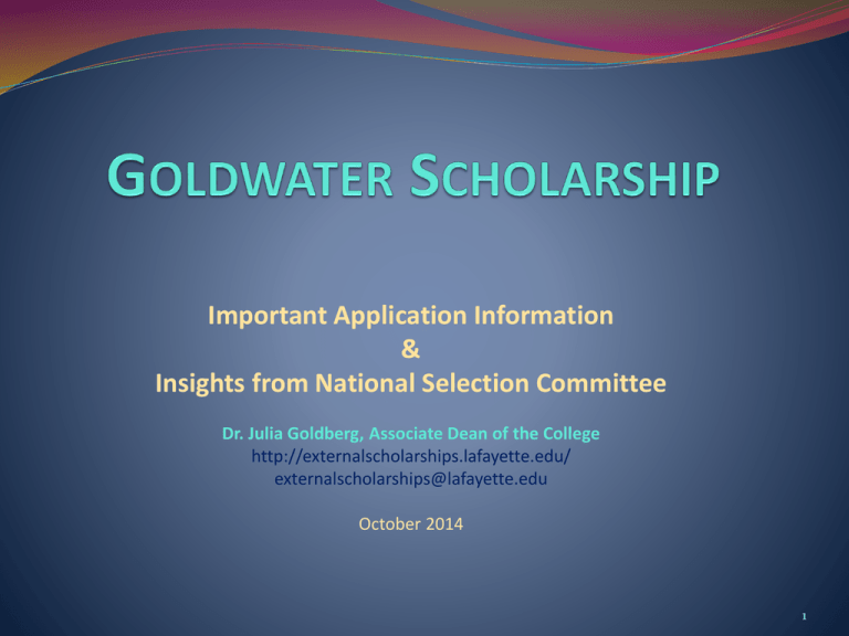 goldwater scholarship research essay examples