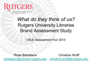Rutgers University Libraries Brand Assessment Study