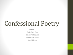 Confessional Poetry - MHS AP Literature 2013