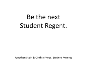 Be the next Student Regent.