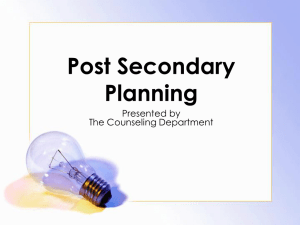 Post Secondary Planning - River Dell Regional School District