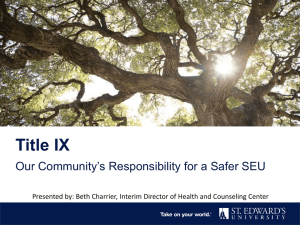 Title IX - Think St. Edward`s University