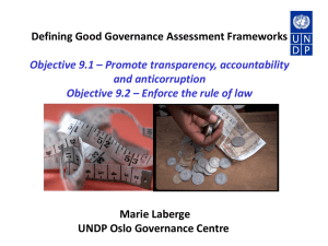 Combating corruption - Governance Assessment Portal