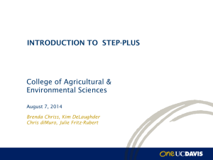 Step-Plus Presentation - College of Agricultural and Environmental