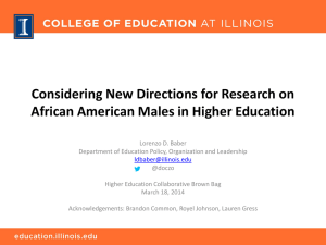 Research on African American Males in Higher Education: Centering