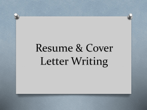Resume & Cover Letter Writing