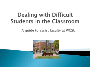 Dealing with Difficult Students in the Classroom