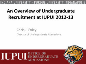 An Overview of Undergraduate Recruitment at