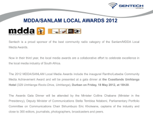 mdda/sanlam local awards 2012