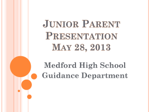 Junior Parent Presentation_Spring 2013