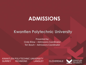 KPU Admissions – Powerpoint Counsellors