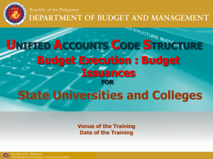 Budget Issuances for SUCs