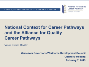 Career Pathways - Governor`s Workforce Development Council