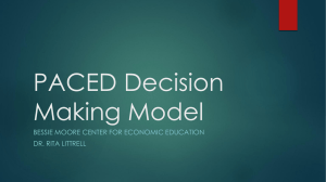 PACED 2 Decision Making Model - Arkansas Business Education