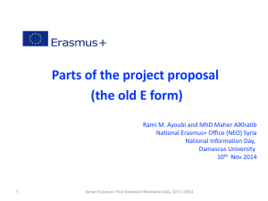 Application Form TEMPUS IV – 6th Call for proposals Joint Projects