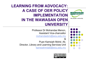 a case of oer policy implementation in the wawasan