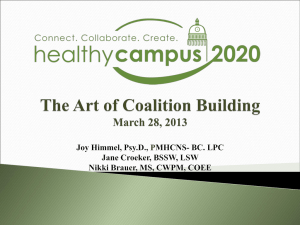 Diverse Approaches to Putting Healthy Campus 2020 into Practice