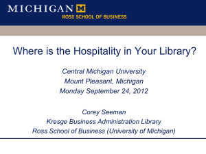 Hospitality - Deep Blue - University of Michigan