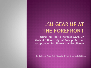 LSU GEAR UP at the forefront