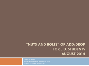 “Nuts and Bolts” of Add/Drop for Graduate