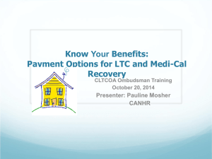 Payment Options for LTC and Medi-Cal Recovery - CLTCOA