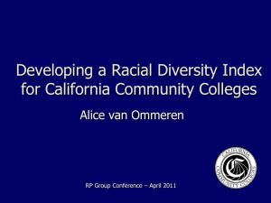 Developing a Racial Diversity Index for CA