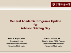 General Academic Program - University Advisors and Counselors