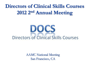 View Document - Directors of Clinical Skills Courses DOCS