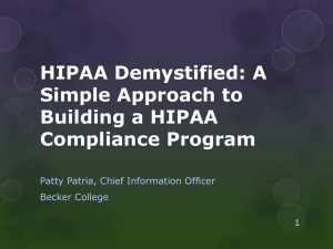HIPAA Demystified: A Simple Approach to