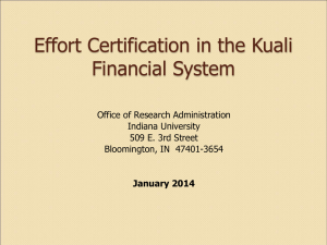 KFS A21 Effort Presentation - Office of Research Administration
