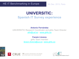UNIVERSITIC IT benchmarking in Spain, by Antonio