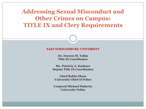 TitleIX Presentation - East Stroudsburg University