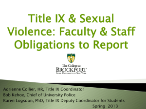 PowerPoint - Title IX & Sexual Violence