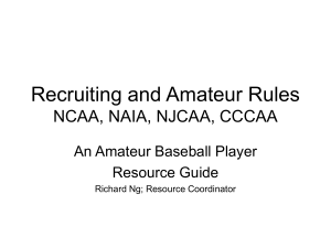 Amateur Baseball Player Resrouce Guide