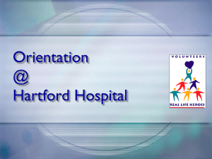 Volunteer Orientation @ - SRA Program at Hartford Hospital