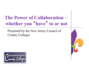 Welcome to my Presentation - New Jersey Council of County Colleges