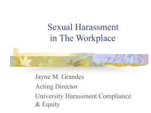 Sexual Harassment in The Workplace