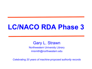 Gary Strawn - RDA Phase 3 LCNACO Authority File