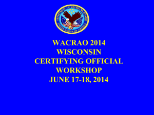 WACRAO 2012 ANNUAL WISCONSIN VA SCHOOL CERTIFYING